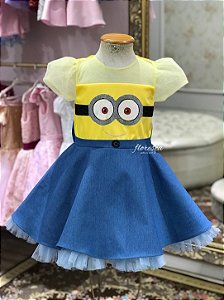 Vestido Infantil Minions Godê