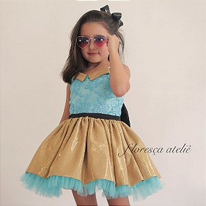 Vestido Trapézio Princesa Sofia - Polly Kids