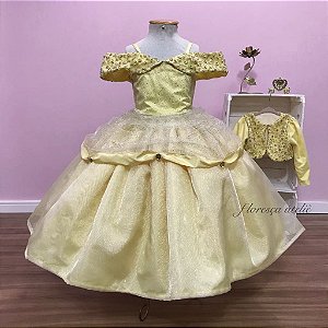 Vestido Infantil Princesa Cinderela Desenho  Floresça Ateliê - Floresça  Ateliê Infantil