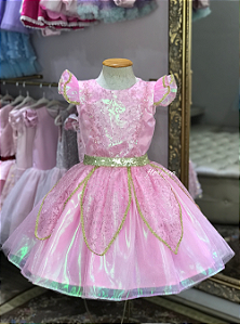 Vestido Infantil Fada Rosa