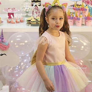 Vestido Infantil Barbie Rosa  Floresça Ateliê - Floresça Ateliê