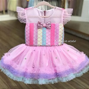 Vestido Infantil Princesa Cinderela Desenho  Floresça Ateliê - Floresça  Ateliê Infantil