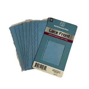 Fita adesiva lace front dupla face - 4 cm x 0,8 cm - 10 cartelas – azul 