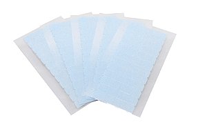 Fita adesiva americana dupla face - 4 cm x 0,8 cm – 5 cartelas – azul
