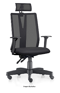 Cadeira Giratória em Tela com Apoio de Cabeça