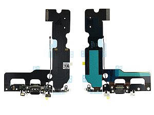 Flex De Carga Dock Microfone Para iPhone 7 Plus Preto