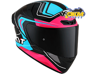 Capacete KYT TT Course Overtech preto rosa