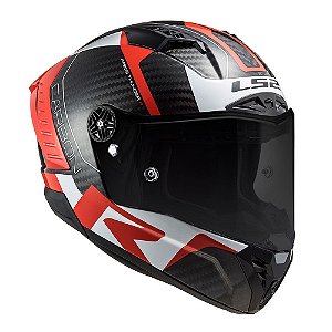 Capacete Ls2 ff805 Thunder Carbon Racing 1 Vermelho