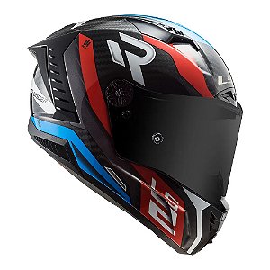 Capacete Ls2 ff805 Thunder Carbon Supra Azul/Vermelho