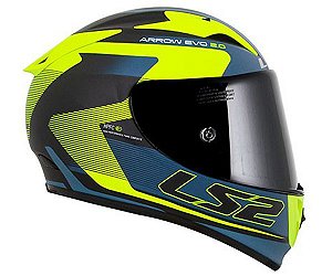 Capacete Ls2 Ff323 Arrow R Evo Compete Matte Azul Amarelo Preto