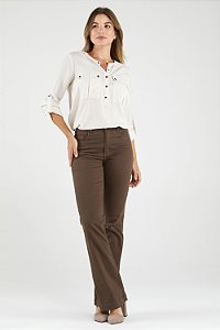 Calça Boot Cut Sarja Marrom - Tacoma