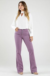 Calça Boot Cut Sarja Roxa- Sacramento