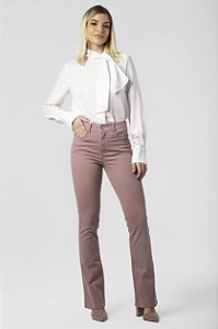 Calça Boot Cut Sarja Cotelê Rosa Queimado - Sardenha