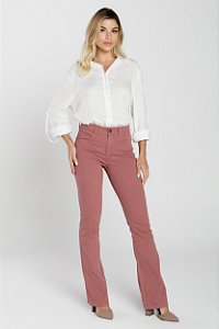 Calça Sarja Boot Cut Cotelê Rosa Queimado - Fortaleza