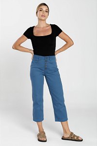 Calça Cropped Sarja Azul - Salvador