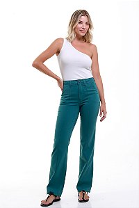 Calça Reta Sarja Verde - Árica