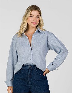 Camisa Escama de Peixe Azul - Ana