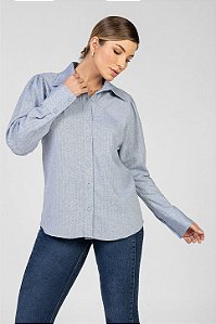 Camisa Escama de Peixe Azul - Ana