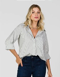 Camisa Listrada Verde - Milena