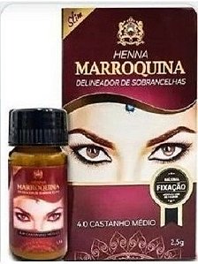 Henna Sobrancelhas Marroquina 4.0 Castanho Medio 1.3g
