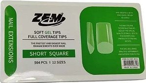 Tips Soft Gel Fosca Quadrada Curta 504un - ZEM