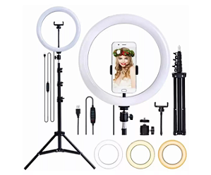 Ringlinght Led Luz Flash Estudio Profissional Com Tripe 210m