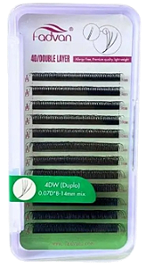 Cilios 4d w (duplo) 0.07d mix 8-14 mm preto fadvan