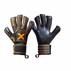 Luva De Goleiro Profissional Difai Jump Preta Laranja