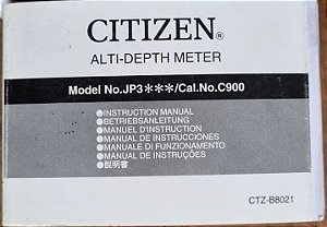 Manual Do Relógio Citizen Jp 3020 3050 C900 Aquamount Aço E Titanium