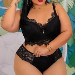 CONJUNTO COM RENDA DE CÍLIOS - CROPPED E CALCINHA FIO DUPLO