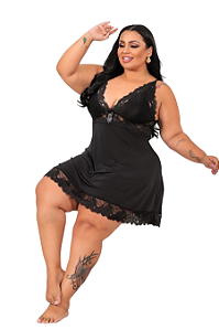 Camisola em microfibra com renda no bojo