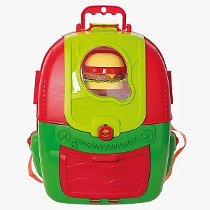 Mochila de Atividades Comidinhas Samba Toys Vermelha/Amarela 32×21×12 cm