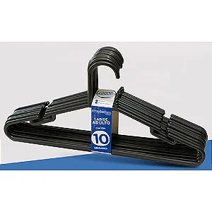 Cabide Adulto Preto – Kit com 10 unidades