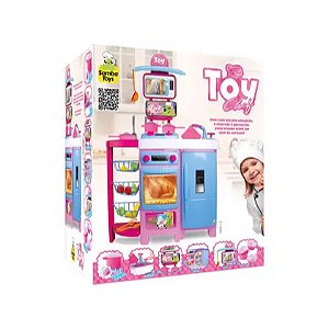 Bancada Completa Toy Chef Infantil Interativa com Torneira, Geladeira e Acessórios