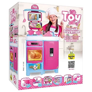 Cozinha Divertida Toy Chef 575 – Samba Toys – Cozinha Infantil Completa com Acessórios, Pia com Água e Funções
