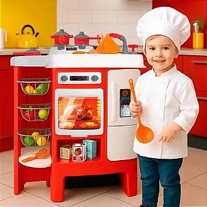 Cozinha Infantil Master Chef – Bancada do Chef 1250 | Brinquedo Educativo com Acessórios Samba Toys