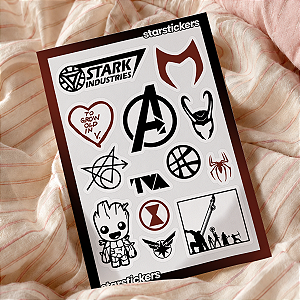 Cartela de Adesivos | Marvel