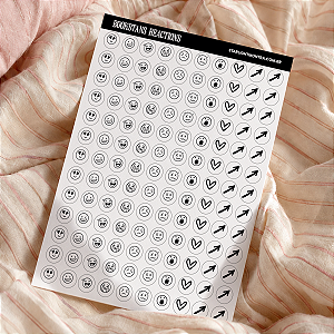 Cartela | Bookstan Reactions (130 Adesivos transparentes)