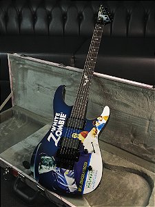 Guitarra Esp Ltd Kirk Hammett - White Zombie Lkhwz - Case Original - Emg - Floyd Rose