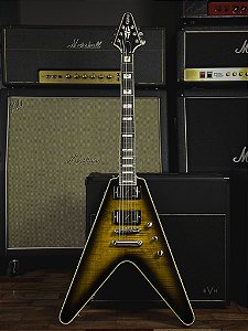 Guitarra Epiphone Flying v Prophecy Yellow Tiger Aged Gloss - Fishman Pickups