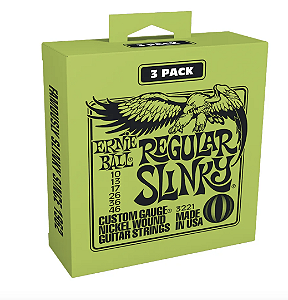 Encordoamento Ernie Ball Regular Slinky Niquel C/3 P03221