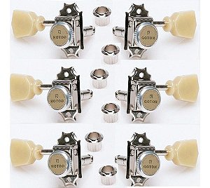 Tarraxas Gotoh Sd90-mgt-sl Vintage Com Trava 3l+3r Niquelada