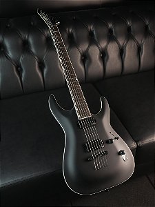 GUITARRA ESP LTD MH-1000 BARITONO - BLACK SATIN - EMG