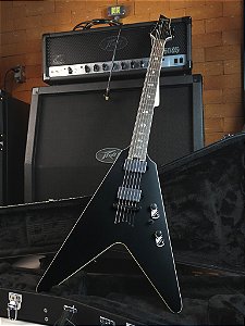 GUITARRA SCHECTER V-1 SLS ELITE EVIL TWIN SATIN BLACK com CASE