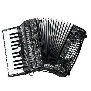 Acordeao 48 baixos Benson BAC48-3PBK preto, 3 registros