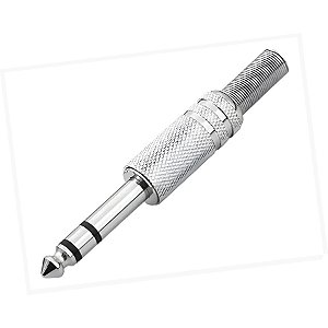 Plug Conector P10 Estéreo Macho Com Mola Áudio Vídeo