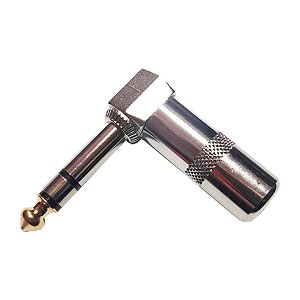 Conector Plug P10 Estereo 90 Graus Em L Áudio Vídeo