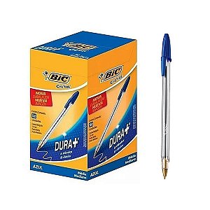Caneta Para Escritório Bic Cristal Azul Caixa Com 50 Unidades