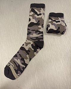 Meia camuflada cinza