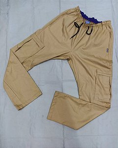 calça cargo de elastico caramelo